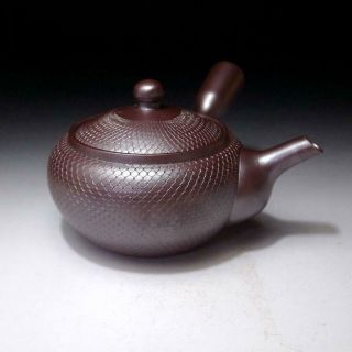 BD4: Vintage Japanese Pottery Sencha Tea Pot,  Banko ware with Signed box,  AJIRO 5