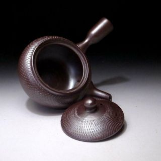 BD4: Vintage Japanese Pottery Sencha Tea Pot,  Banko ware with Signed box,  AJIRO 8