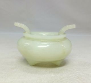 H131: Chinese water pot SUIU of green stone carving ware of appropriate quality 7