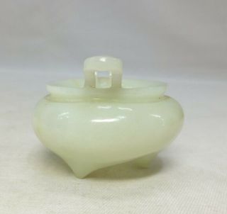 H131: Chinese water pot SUIU of green stone carving ware of appropriate quality 8