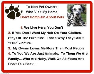 Funny Dog Dalmatian House Rules Refrigerator / Magnet Gift Card Insert
