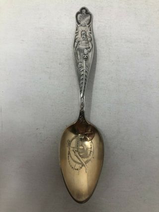 Towle Sterling Silver Souvenir Spoon Leif Ericson Ad 1000