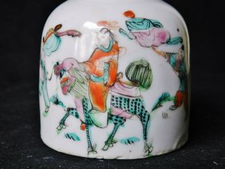 Antique Chinese Porcelain Famille Rose Brush Pot Washer Jianding Wax Seal 2