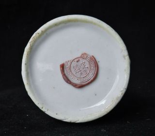 Antique Chinese Porcelain Famille Rose Brush Pot Washer Jianding Wax Seal 3