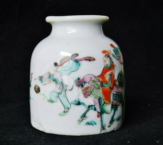 Antique Chinese Porcelain Famille Rose Brush Pot Washer Jianding Wax Seal 4