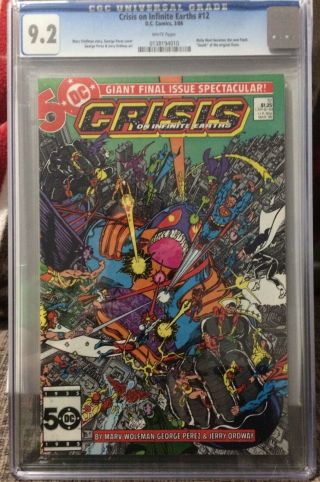 Crisis On Infinite Earths 12 Cgc 9.  2 Universal Wp Dc Comics 1st Flash (west)