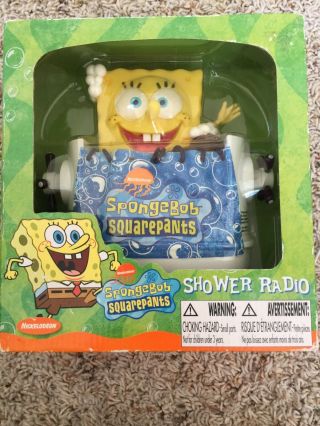Spongebob Squarepants Splash Proof Am/fm Shower Radio -