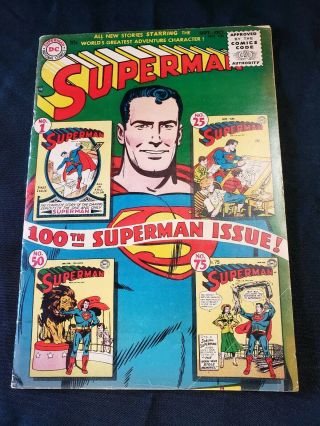 Superman 100 (sep 1955,  Dc) Iconic Book From The Golden Age