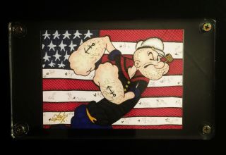 Popeye The Sailor Man Art Psc Sketch Card 1/1 By Artist Tony Keaton