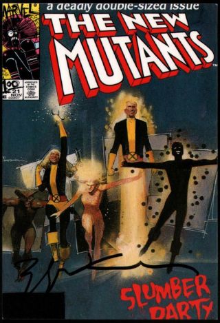 Bill Sienkiewicz Signed Mutants 21 Vintage Art Of Marvel Post Card