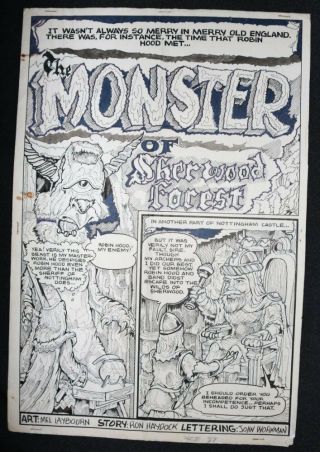 Monster Of Sherwood Forest P.  1 Robin Hood Story Title Splash Art By Mel Laybourn