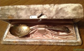 Antique T.  C.  Tanke Buffalo Ny Engraved Sterling Silver Sugar Spoon Case