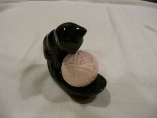 Ceramic Black Cat With Pink Yarn Ball Salt & Pepper Set