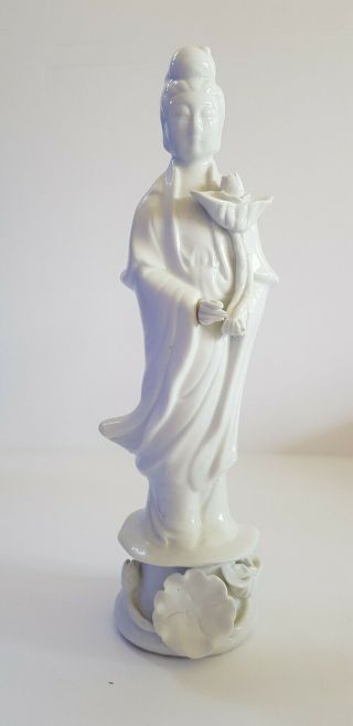 Blanc De Chine Porcelain Guan Yin / Quan Yin - Goddess Of Mercy - 8.  5 Inches