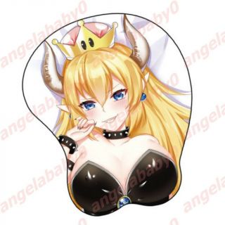 Anime Mario Bowser Princess Oppai 3d Mouse Pad Gaming Playmat Wrist Rest
