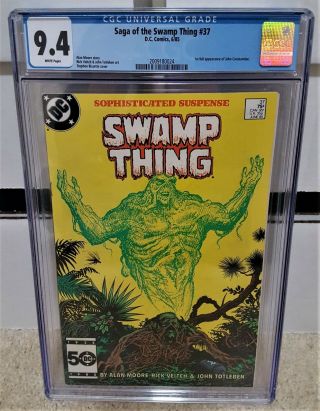 Saga Of The Swamp Thing 37 (1985) Cgc 9.  4 - 1st App John Constantine Hellblazer