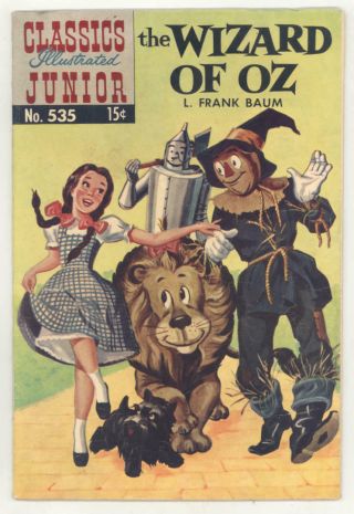 Classics Illustrated Jr.  The Wizard Of Oz 535 Hrn576.  Fine