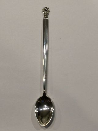 Georg Jensen Acorn Sterling Silver Iced Tea Spoon 7 - 3/8 " - No Monogram.