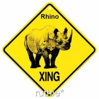 Rhino Crossing Xing Sign Rhinoceros