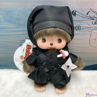 Monchhichi Bebichhichi 14cm Plush Japanese Ninja Boy Black Arrival