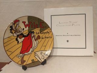 1991 Warner Bros Wile W Studio Store Le Coyote De Paris Looney Tunes Plate Mib