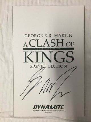 George RR Martin Signed LTD Game Of Thrones Clash Of Kings 1 Comic HBO Official 2