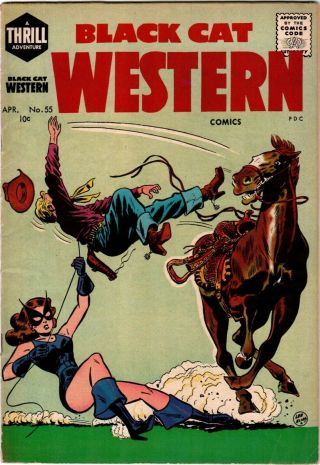 Black Cat Mystery 55 (1955,  Harvey Comics) Black Cat Western