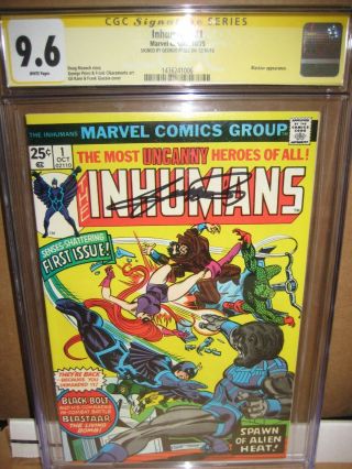 Signed Inhumans 1 (1975) - Cgc 9.  6 Ss Nm,  By George Perez - White Pages