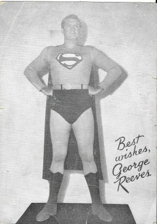 Dc Comics George Reeves,  Superman,  Promo Post Card From 1958 - Hard To Find Now