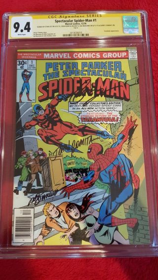 Spectacular Spider - Man 1 Cgc 9.  4 Ss Stan Lee Romita Buscema Conway Great Names