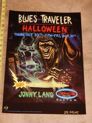 1997 Jonny Lang Blues Traveler Concert Poster,  Signed Artist Bill Brent