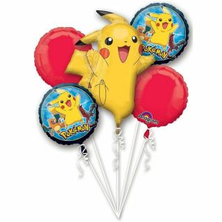 Pokemon Pikachu & Friends Foil Balloons Bouquet Kids Birthday Party Decoration 3