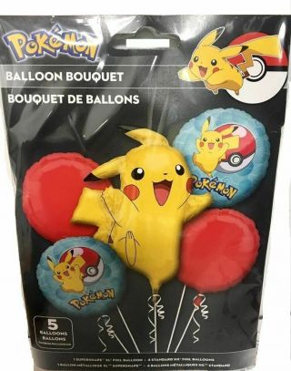 Pokemon Pikachu & Friends Foil Balloons Bouquet Kids Birthday Party Decoration 4