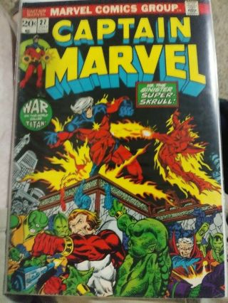 Captain Marvel 27 July 1973 Marvel Comics: 3rd App.  Thanos Vf/nm
