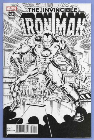 Marvel Comics Invincible Iron Man 600 1:1000 Remastered B&w Sketch Var Nm ^r