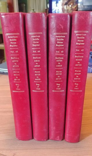 4 American Saddle Horse Registry Books 1960 