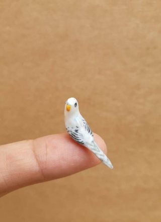 Parakeets/budgerigars Figurine Miniature Ceramic Tiny Bird Collectible Handmade