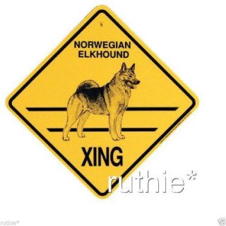 Norwegian Elkhound Dog Crossing Xing Sign