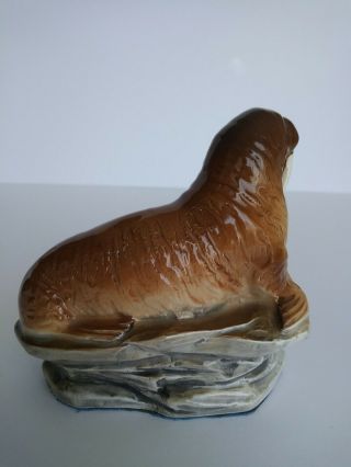 Vintage Ceramic Walrus On Rocks Figurine Japan Sea Ocean Life Animal 3
