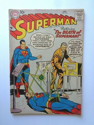 " Superman " Comic Book 1958 (the Death Of Superman)