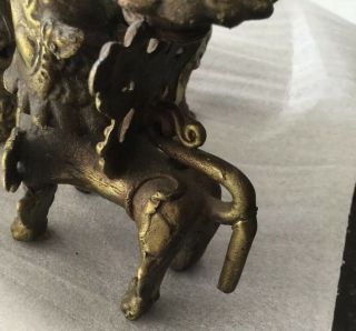 Aisian 4 Foo Dog Dragons Brass Candle Holder Candlelabra 6
