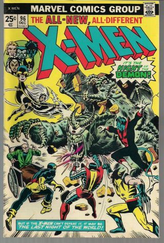 X - Men (uncanny) 96 Marvel 1975 Early  Team Story " Night Of The Demon " Vf