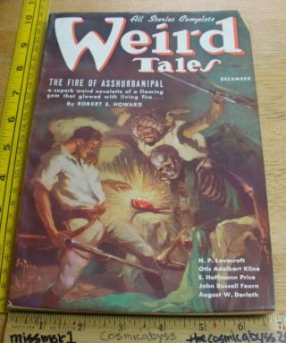 Weird Tales December 1936 Pulp Vintage Robert E Howard Hp Lovecraft St.  John Cvr
