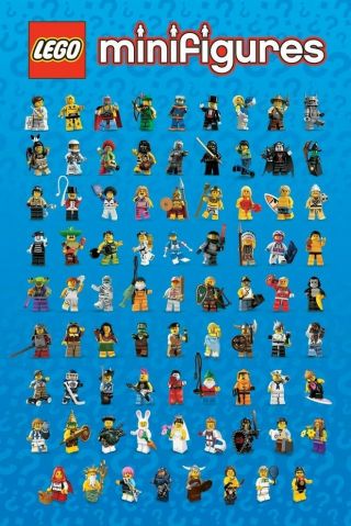 Lego 80 Minifigures 24x36 Toy Poster Mini Figure New/rolled
