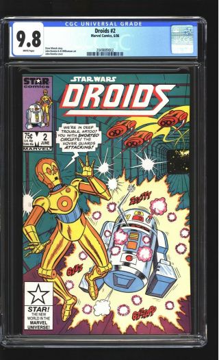 Droids 2 Cgc 9.  8 Nm/mint C3po R2d2 John Romita Cover Star Wars Marvel 1986