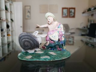 A Good Chinese Qing / Republic Period Famille Rose Fisherman Ornament - Marked