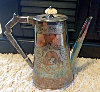 Antique Elkington & Co Silverplate Coffee / Tea Pot - 8023 - Victorian/art Deco