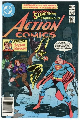Action Comics 521 Vf,  8.  5 1st App.  The Vixen Superman Dc 1981