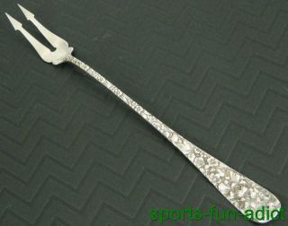 Stieff Rose By Kirk Stieff Sterling Silver 8 1/2 " Long Handle Olive Fork