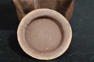 T726: Japanese Banko - ware Brown pottery seal sculpture TEAPOT Kyusu Sencha 7